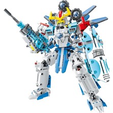 CetKing Stem Robot Asker Yapım Seti, 641 Parça Eğitici Bloklar, Beyaz