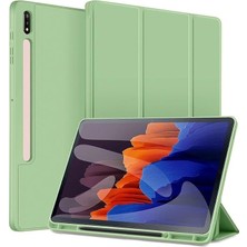 Lidyahan Store Galaxy Tab S7 Fe / S7 Plus S8 Plus 12.4" ile Uyumlu Kılıf Kalem Bölmeli Smart Case X800 T730 T970 Açık Yeşil