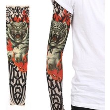 Urfakent Giyilebilir Kol Dövmesi Çorap Dövme 3D Baskılı Kol Bacak Dövme 2 Adet Model 8