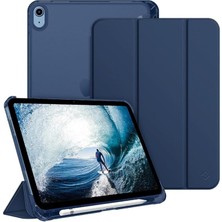 CetKing 11.nesil A16 11INÇ/10.NESIL 10.9inç ile Uyumlu Kılıf Flip Cover Kalem Bölmeli Pc Case Lacivert