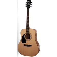 Cort AD810LHOP Solak Akustik Gitar | Naturel Renk, Open Pore Bitiş, Ladin Kapak, Maun Gövde