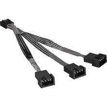 Lidyahan Store SLX-F301 3to1 3*male 4pin+1*female 4pin 10CM Örgülü 360MM Cpu Fan Birleştirme Kablosu