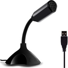 Misda Store Masaüstü, Laptop ve Notebook Bilgisayarlar Için Tak Çalıştır USB Girişli 13CM Masaüstü Mini Mikrofon Siyah - M308