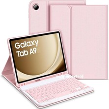 Lidyahan Store Galaxy Tab A9 8.7 Inç Uyumlu Bluetooth Özellik Standlı Kalem Bölmeli Klavyeli Kılıf SM-X110, Pembe, Tek Ebat, KEYBOARD-A98.7-PEMBE