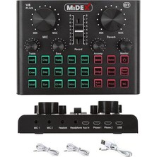 CetKing Vs8 Plus Canlı Yayın Ses Kartı Efektli Radyo Mikseri (Telefon ve Pc Podcast Radyo Yayıncılar)