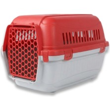 Alvera Collection Modern Tasarım Kedi ve Köpek Taşıma Kutusu Küçük Boy- Kırmızı