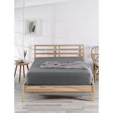 Leaf Shop Berb |%100 Pamuklu | Tek/çift Kişilik Lastikli Penye Çarşaf | Fitted Jersey (Gri, 160X200)