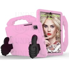 CetKing Galaxy Tab A9 Plus X210 X213 X215 X217 ile Uyumlu Kılıf Tutmalı Standlı Silikon Case Pembe Açık