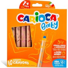 CetKing 3 In 1 Jumbo Bebek Ahşap Gövdeli Boya Kalemi, 10'lu