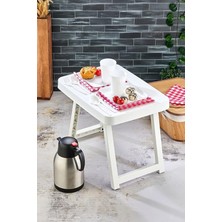 Lidyahan Store Boy Katlanır Masa 36 * 49 * 38 cm (Beyaz)