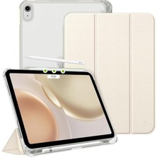 Leaf Shop iPad Air 11INÇ M2/m3 2025-2024 ile Uyumlu Kılıf Flip Cover Kalem Bölmeli Pc Case Gold