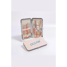 Ocean 12 Parça Premium Çantalı Metal Manikür Seti ASU-177C
