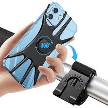 Leaf Shop Telefon Montajı, [360°DÖNME Darbelere Dayanıklı] Bisiklet Telefon Tutacağı, Silikon Motosiklet Telefon Bağlantısı iPhone 16 ile Uyumlu, Daha Fazla 4,0 Inç Ila 6,7 Inç Cep Telefonu