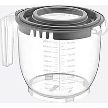 CetKing Home 2200 ml Kapaklı Mikser Kabı, Kaydırmaz Tabanlı ve Kulplu, Dayanıklı ve Çok Yönlü Mutfak Aleti Pp Plastik