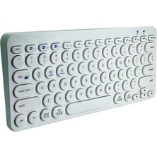Lidyahan Store B380 Bluetooth Bağlantılı Ince Ergonomik Tasarım IPad Ile Uyumlu Taşınabiilir Telefon Tablet Için Türkçe Q Bluetooth Bağlantılı Klavye (Beyaz)