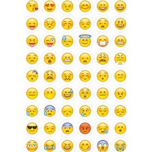 cm 54 Adet Yuvarlak Emoji Sticker Etiket Laptop Defter Kutu Hediye Paketleme Parti Hediyeleri