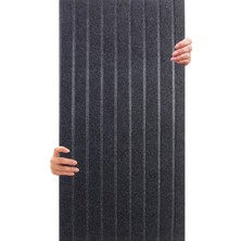 CetKing Kendinden Yapışkanlı Akustik Panel, Duvar Ses Yalıtım Paneli, Ses Emici Lambiri Desenli Dekoratif Keçe Panel 45X90 cm / 2 Adet / 0,81 M² Antrasit