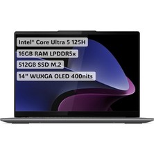 Lidyahan Store Yoga Slim 7 | Intel Ultra 5 125H | 16GB Ddr5 Ram | 512GB SSD | Integrated Intel Arc Graphics | 14" Wuxga (1920X1200) OLED 400NITS Glossy, 100% Dcı-P3, 60Hz, | W11 | 83CV007YTR