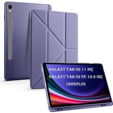 CetKing Galaxy Tab S10 Lite FE/S10/S9 Fe/s9 ile Uyumlu Kılıf Kalem Bölmeli Trifolding Case(12.4inç Değildir) Lavendery Gray