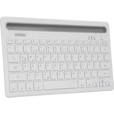 Lidyahan Store KB-BT82 Q Kablosuz Beyaz/gümüş Mac/win/android/ıos Uyumlu Bluetooth Ultra Ince