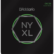 D'addario NYXL0838 Extra Super Light Elektro Gitar Tel Seti (Takım Tel) | 08-38 Kalınlık, Yüksek Karbon Çelik, Kopmaya Ekstra Dayanıklı