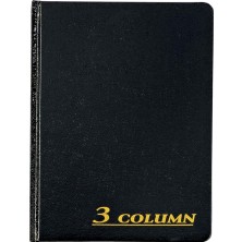 Hesap Defteri, 17,78 x 23,50 Cm, Siyah, 3 Sütun, 80 Sayfa (ARB8003M)