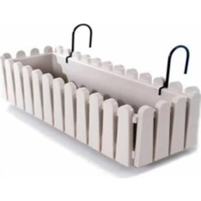 Leaf Shop Beyaz Askılı Balkon Saksı Takım 14 Lt No 3