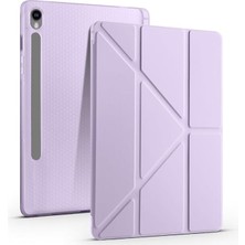 Lidyahan Store Galaxy Tab S10 Lite ile Uyumlu Kılıf Kalem Bölmeli Tri Folding Katlanabilir Standlı Pu Deri Yumuşak Silikon, Tablet Kapak [akıllı Kapak, Uyku Modlu] - Lila