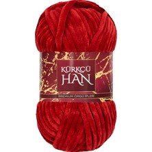 Leaf Shop Han Kadife 100GR 95MT El Örgü Ipi (Ateş Kırmızısı)