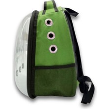 Alvera Collection Şeffaf Astronot Kedi ve Küçük Irk Köpek Taşıma Sırt Çantası - Yeşil