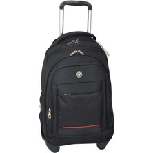 Lidyahan Store Srç03 Çekçekli ve 4 Tekerlekli Sırt Çantası (Siyah)