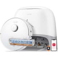 Roborock Qrevo Curv 2 Flow Robot Süpürge ve Paspas, Spiraflow Gerçek Zamanlı Kendi Kendini Temizleyen Paspas, Çift Sıfır Dolanma Sistemi, Yapay Zeka Engel Algılama, Isıtmalı Yıkama ve Kurutma