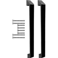 Misda Store Mutfak ve Banyo Dolabı Kapakları ve Çekmeceler Için Metal Kulp Paslanmaz Alüminyum Mobilya Dolap Kulbu 192MM Mat Siyah 2 Adet