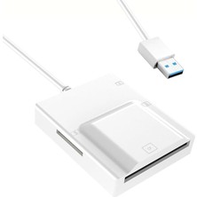 USB 3.0 Kart Okuyucu 50CM Kablo Uzunluğu USB 3.0 Kablolu Çoklu Kart Okuyucu Card Reader Cf Compact Flash, Sd Kart, Micro Sd Tf Card Memory Stick Card Reader (ZR779 - USB Kablo)
