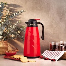 Misda Store Kitchenhouse Mimoza 1,5 L Cam Termos-Kırmızı