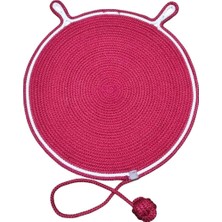 Alvera Collection El Örgüsü Halat Kedi Tırmalama ve Oyun Matı- Pembe