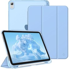 Lidyahan Store iPad Air 4/5 10.9inç ile Uyumlu Kılıf Flip Cover Kalem Bölmeli Pc Case (10.nesil Değil) Açık Mavi