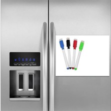 Manyetik Buzdolabı Magnet Not Panosu Mıknatıslı Yazı Tahtası 30X42 cm + 4 Kalem