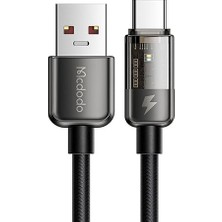 Misda Store CA-3150 Type-C 100W LED Işikli Power Off Süper Hızlı Data/şarj Kablosu 1.2m, Siyah