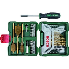 Misda Store Professional Accessories - X-Line 40 Parça Titanyum Tornavidalı Karışık Aksesuar Seti, Yüksek Hız Çeliği, Altıgen