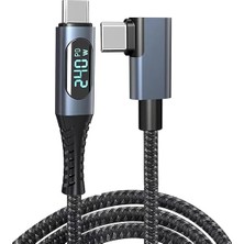 Lidyahan Store USB 4 Kablo, Thunderbolt Kablo Için Dik Açı Pd 240 W Çift Destekler 8k Hd Ekran USB C Kablosu 8K@60Hz 40GBPS Veri Aktarımı (1metre/4ft) ZR849