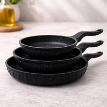 Lavonni 3 Parça Döküm Tava Seti Siyah