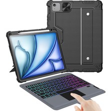 Lidyahan Store iPad Air 11 Inç (M3/m2) Kılıf Çıkarılabilir Klavye, iPad Pro 11 (1./2./3. Nesil) ve Air 5./4. Nesil Sağlam Klavye Kılıfı, 7 Renkli Arkadan Aydınlatmalı, Trackpad, Portre/manzara Modları