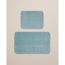 PremiumPort Kaydırmaz Banyo Paspası Seti 60X100 cm + 50X60 Cm, Koyu Yeşil