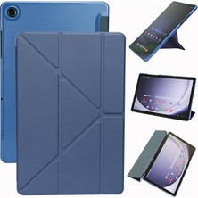 Misda Store Galaxy Tab A9+/ A9 Plus 11 Inç ile Uyumlu Kılıf Kalemlikli, Uyku Modlu, Mıknatıslı, Üçgen Standlı, Darbeye Dayanıklı Kaplama Akıllı Kılıf (Lacivert, Galaxy Tab A9 Plus)