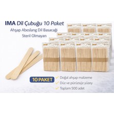 Ronanna Ima Dil Çubuğu 50 Adet Ahşap Abeslang Steril Olmayan Tahta Dil Basacağı 10 Paket