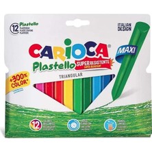 Carioca Jumbo Üçgen Yıkanabilir Pastel Boya Kalemi 12'li Eğitici Özellikli Unisex Oyun Seti