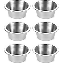 6 Lı Paslanmaz Çelik Mini Kase Lokumluk Reçellik Çerezlik Sosluk 6 Adet 8 cm Metal