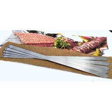 6 Adet Profosyonel Paslanmaz Metal Kıyma Şiş (Adana-Urfa-Antep Kebap Şişi)