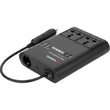 xirshop Araç Için 12V 24V Güç Dönüştürücü 220V Priz ve USB Portlu